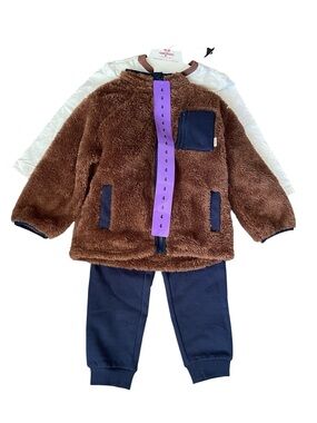 Catimini - Kids 3 Piece Fleece jacket + Cargo Jogger & Shirt Set